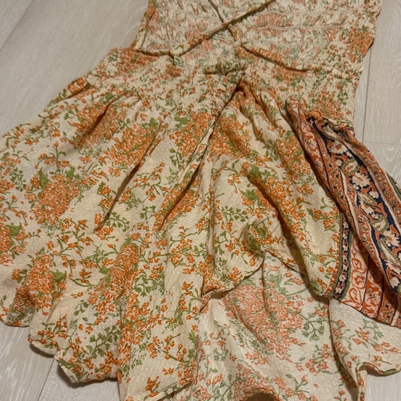 Free People Floral Print Jumpsuit in Cream and Orange - Picture 12 of 12